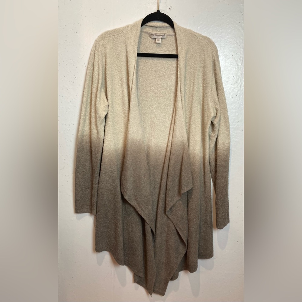 Barefoot Dreams CozyChic Lite Calypso Wrap Sweater Size L Ombre Neutral Cardigan